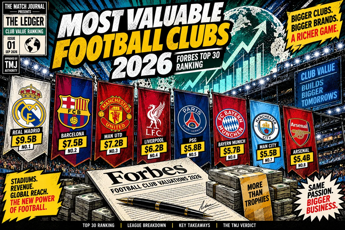 Most Valuable Football Clubs 2026: Forbes Top 30 Ranking