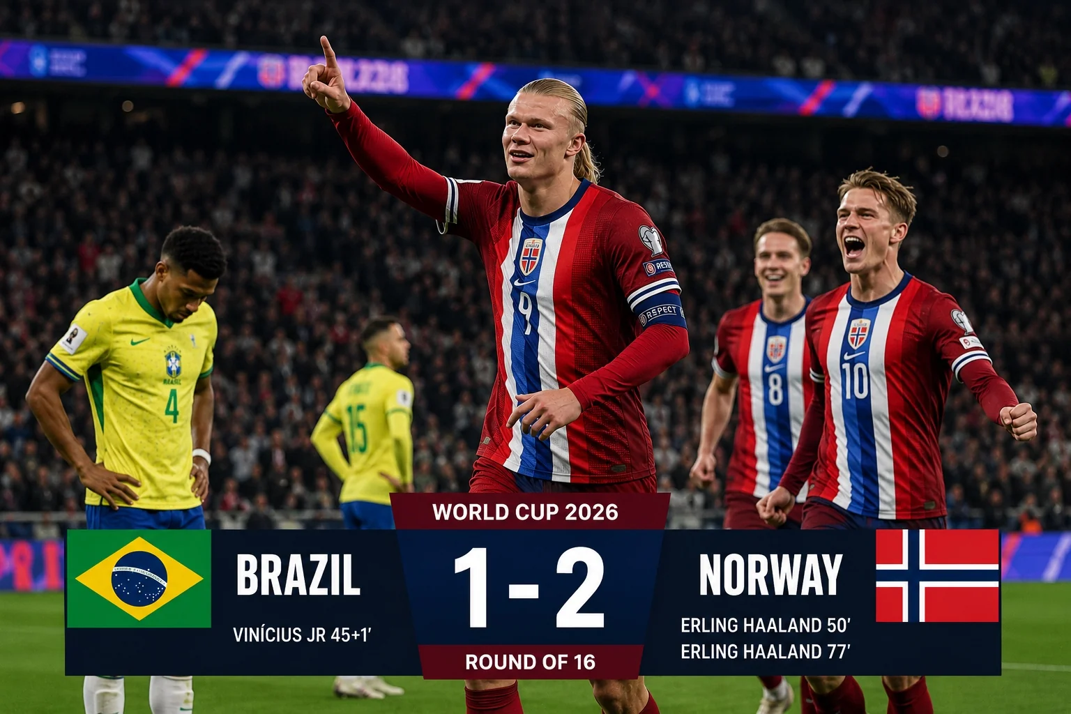 Brazil vs Norway Result: Haaland Double Knocks Brazil Out