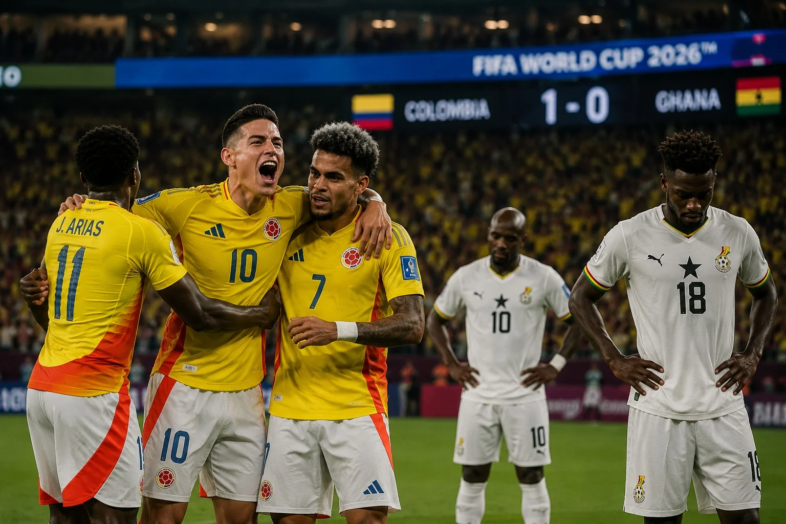 Colombia 1-0 Ghana: Los Cafeteros Edge Black Stars In Knockout Tension